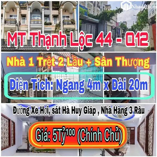 Bán nhà chính chủ, giá 5 tỷ, mặt tiền kinh doanh, Đường Thạnh Lộc 44, Phường Thạnh Lộc, Quận 12, Tp Hồ Chí Minh